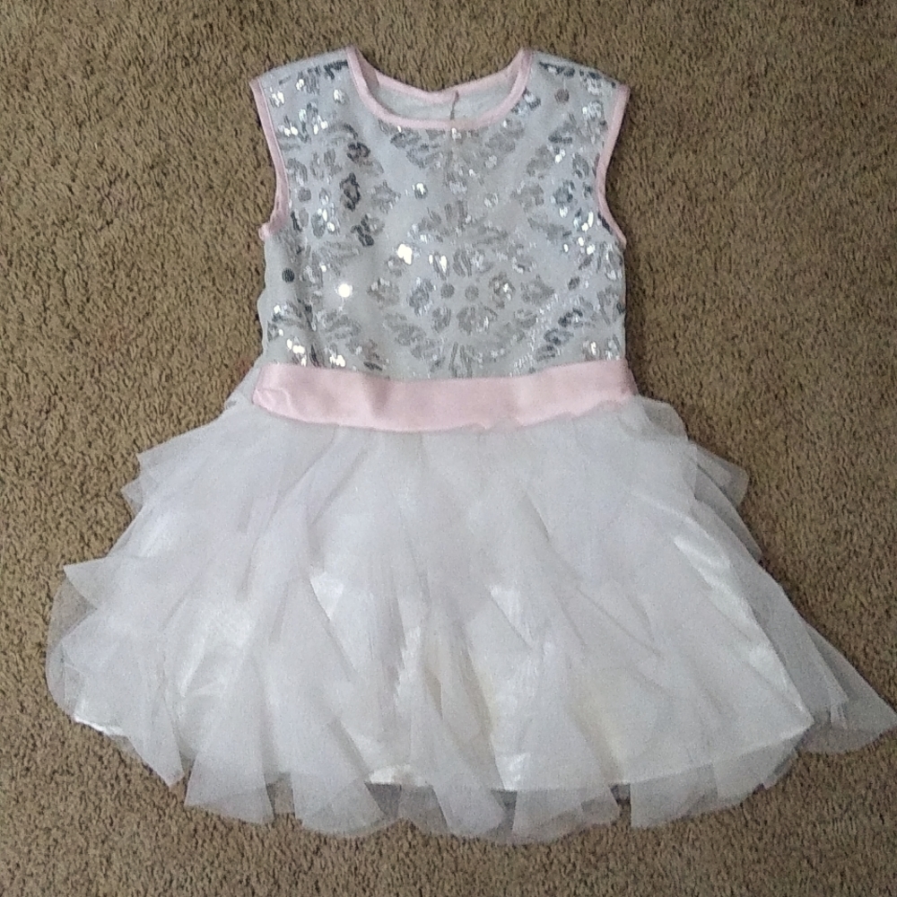 Jona Michelle sequined layered satin trimmed fully lined dress